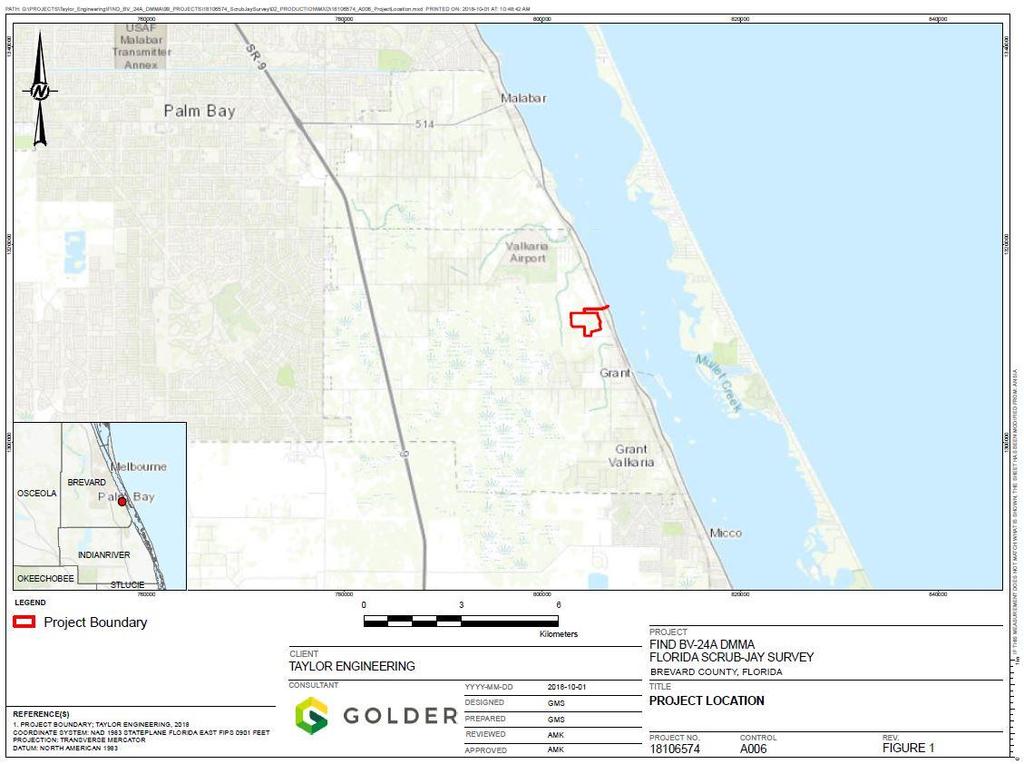 1.0 INTRODUCTION The Florida Inland Navigation District (FIND) is planning to construct a dredged material management area (DMMA) on an approximately 112-acre BV-24A DMMA property (Site) located in