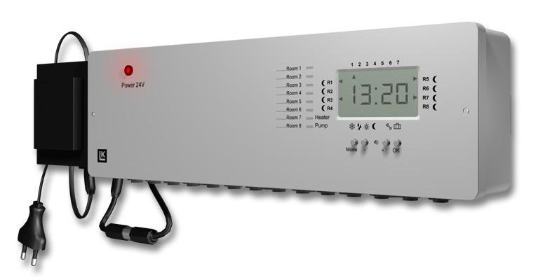 Design The LK Receiver Unit Cq 8 has eight channels. This means that a maximum of eight LK Room Thermostat Cq-n can be linked to the Receiver Unit.