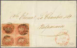 Mailed via Panama and London with "GB / 2F. 87½c." Anglo-French accountancy marking in black, London transit cds in red on reverse (Oct 3). Charged '12' décimes handstruck due on arrival.