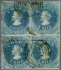 An exceptional multiple in the foremost quality. Cert. BPA (1994) Gi. 23 = 120+. 10a 150 ( 135) 10 c. light grey-blue, wmk. pos.