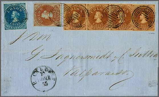 74 228 Corinphila Auction 26 November 2018 Mixed Issue Frankings The Dolores mine in Chanarcillo 5137 5137 Recess by Henri Gillet from Perkins Bacon Plates 1854 (April): 5 c.