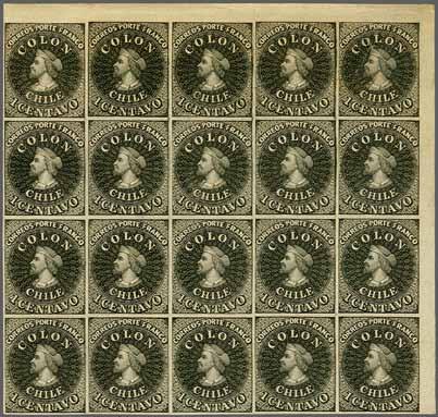 228 Corinphila Auction 26 November 2018 77 1862 (Jan. 1), Third London Printing, new Value 1 Centavos 5142 5142 1853/62: Perkins Bacon Plate Proof for the 1 c.