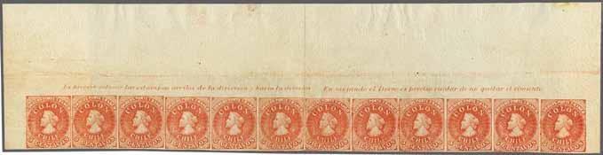 228 Corinphila Auction 26 November 2018 91 1866, Final Printing by the Chilean Post Office in Santiago, 5 Centavos 'Estancos' ex 5168 5168 5 c.