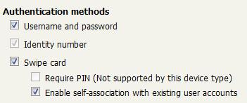 Authentication methods available for a device Each authentication method is discussed in the following table.