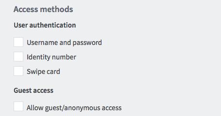 Authentication methods available for a device Not all authentication methods are supported on all devices. A grayed-out option indicates that the option is not supported on this device.