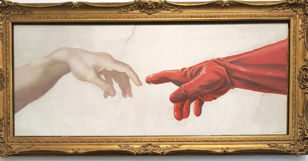 Banksy Sistine Chapel NFS 2015 Spray paint and