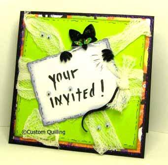 con t from pg5 Page 6 Black Cat Invitation The black cat on the decorative paper was the inspiration for this fun party invitation.