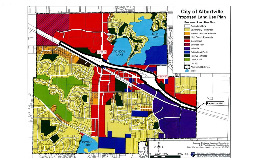 Land Use Planning Analysis Figure 4. City of Albertville Proposed Land Use Plan. Source: City of Albertville. January 18, 2010.