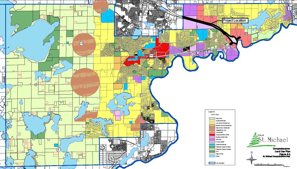 Land Use Planning Analysis Figure 5. City of St. Michael Comprehensive Land Use Plan. Source: City of St. Michael. November 13, 2012. Comprehensive Plan Update. Figure 4-1.