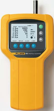 983 Particle Counter Easy to use tool for troubleshooting and maintaining indoor air quality The Fluke 983 Particle Counter simultaneously measures and displays six channels of particle size