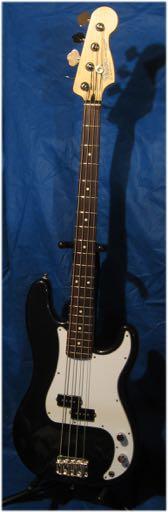 Fender Precision bass Original Model: Fender Precision Headstock: inline 4 tuners on one side, flat w/ retainers Nut: plastic Scale Length: 34 Pickups: 1 Middle: Split humbucker with each