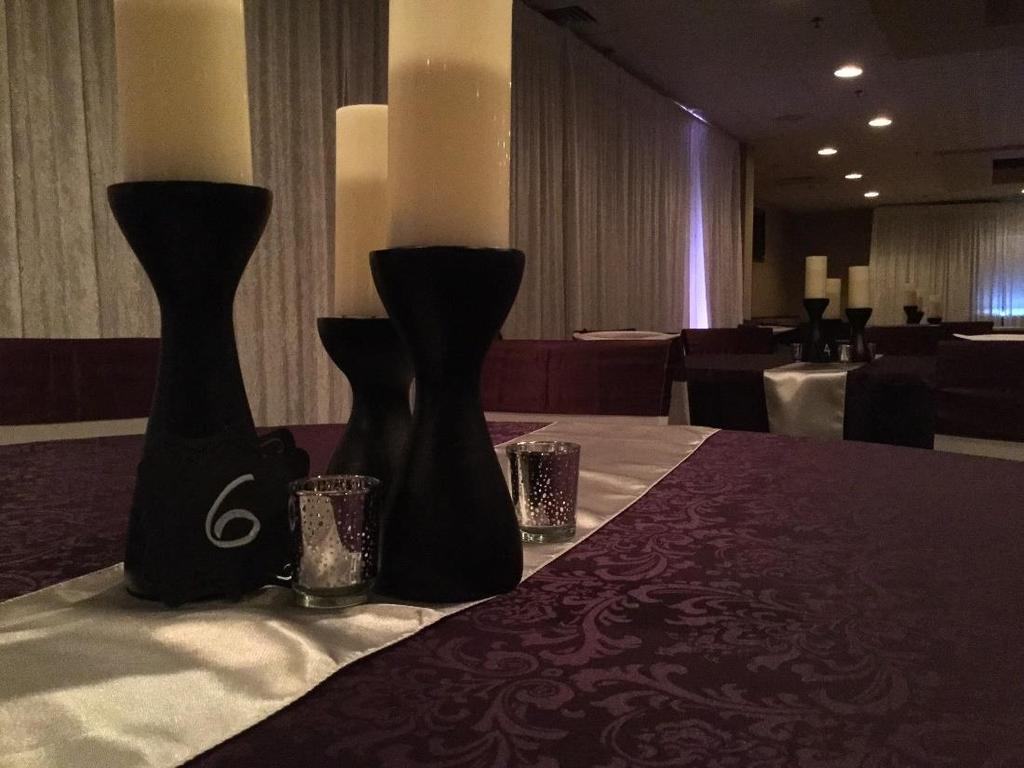 mercury or plain votive candle holders with LED candles