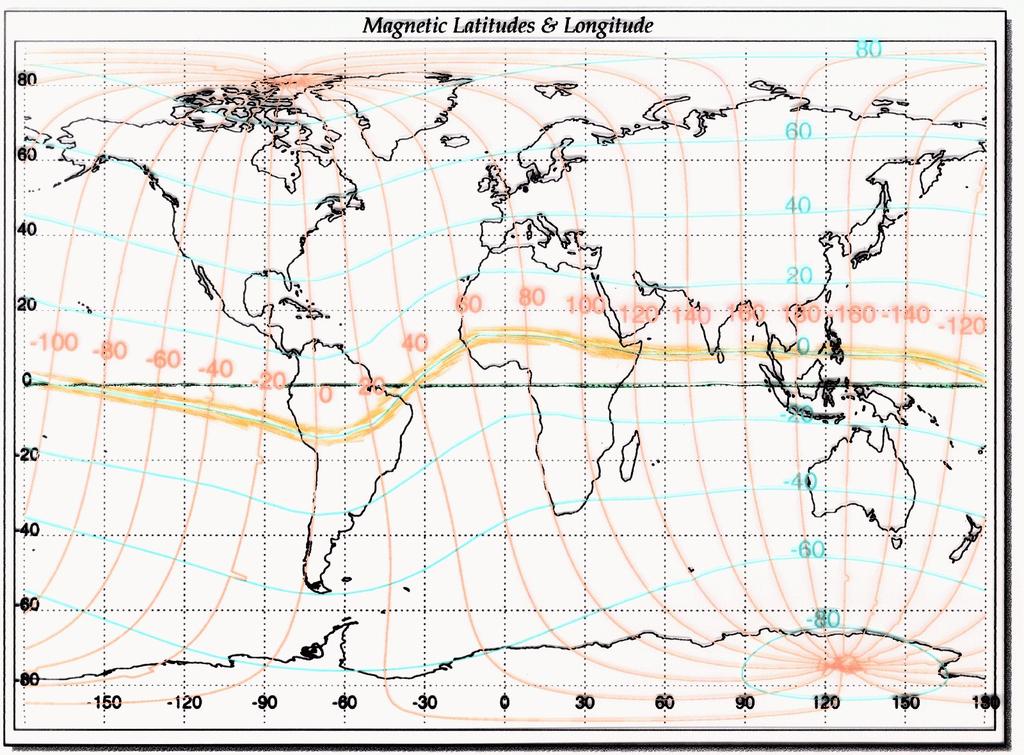 Ionospheric Faraday Rotation Also Depends on the Earth's Magnetic Field Magnetic equator shifted