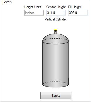 Enter the appropriate tank level set points for your application. Units. Display measurements in inches or centimeters. Sensor Height.
