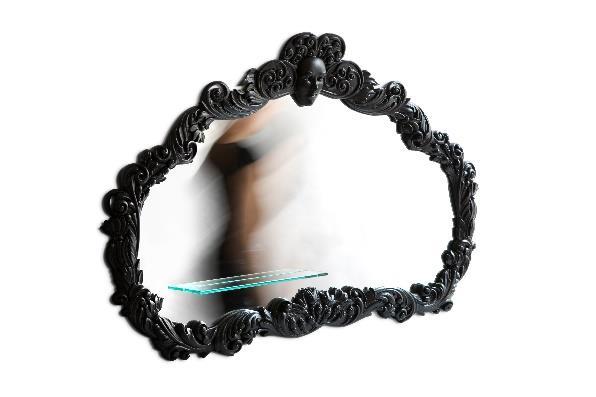Paris Mirror Dimensions & Features Mirror: L130, H84, D11 cm. Paris is delivered with or without a glass shelf, which is glued to the mirror crystal.