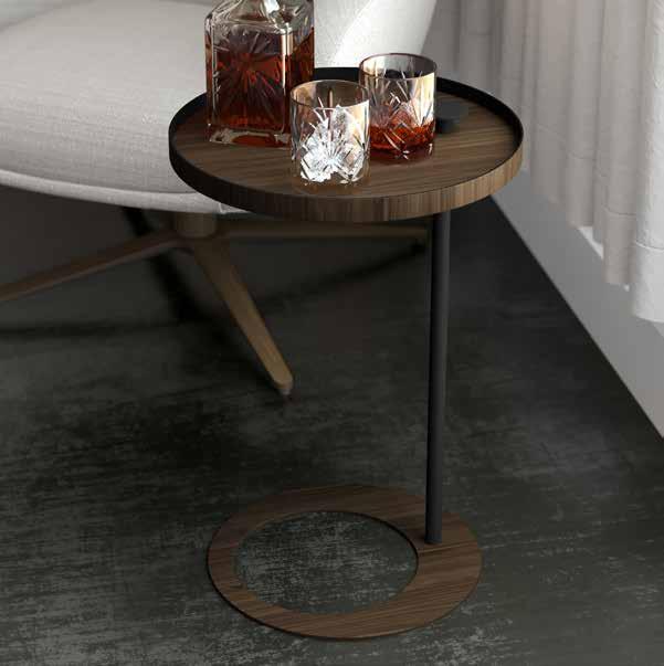 HORATIO SIDE TABLE Shown in Walnut.