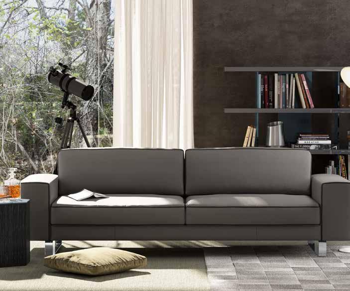 WAVERLY SOFA Shown in Warm Gray Leather.