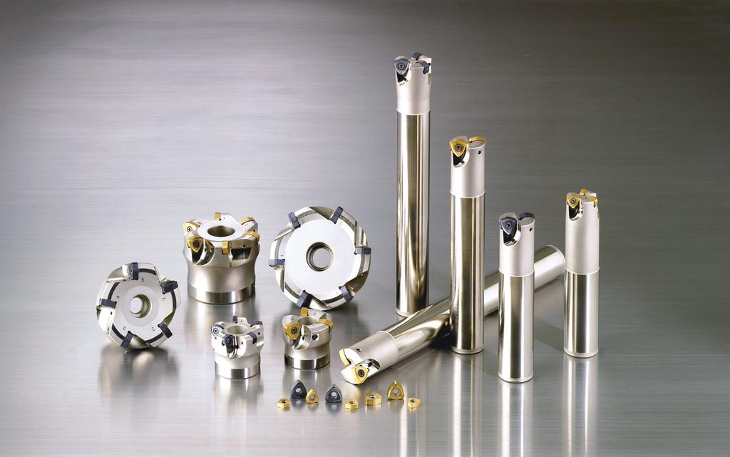 Unique insert design for high feed and multifunctional machining. HRMD inserts with symmetrical cutting edges are applicable for both R and L type machining.
