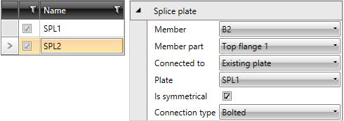 IDEA Connection user guide 83 Properties of manufacturing operation Splice: Member select member to apply splice on.