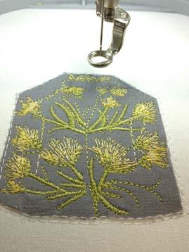 fabric will cause it to unravel.) To Embroider the Dill Appliqué: 1.
