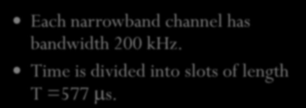 structure Each narrowband channel has