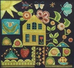 June's Sampler of the Month...... is "June Morning" from the recent publication, "The Goode Huswife's Book of Designs, Volume I.