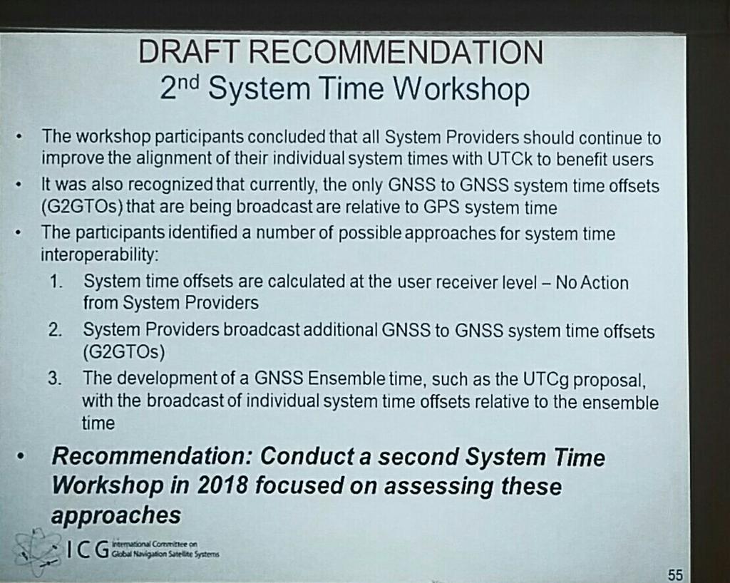 Introduction ICG Initiatives One of the key Requirements for computation of interoperable PVT solutions is Intersystem Timing At the 2nd interim WG-S meeting (Paris, July 2017) the EC presented an