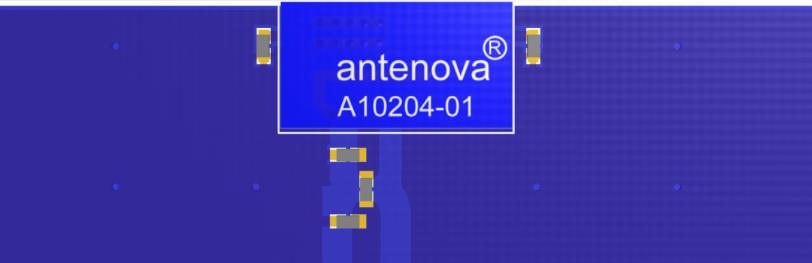 10-5 Antenna placement Brevis-GNSS Chip Antenna Antenova M2M strongly recommends placing the antenna near the edge of the board.