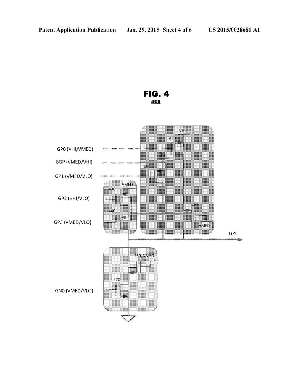Patent Application Publication Jan. 29, 2015 Sheet 4 of 6 US 2015/0028681 A1 FG 4 4) G PO (V /VM E D) X.