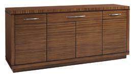 Shown on page 8 734-623 Barnes Nightstand 36W x 19D x 29H in. 3 full-extension self closing drawers, canted front design, plinth base. Shown on pages 5 and 6 734-852 Mori Buffet 76.25W x 20D x 34H in.
