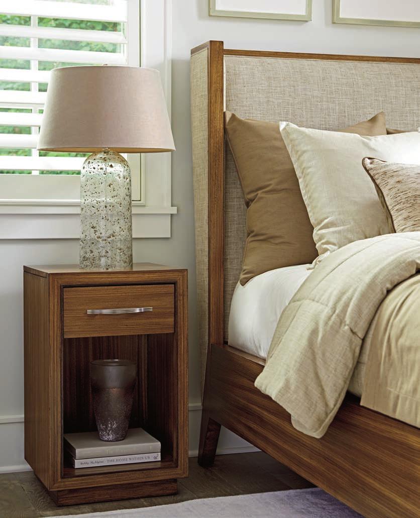 On the opposite page is the 30-inch Ansley nightstand with three full-extension drawers.