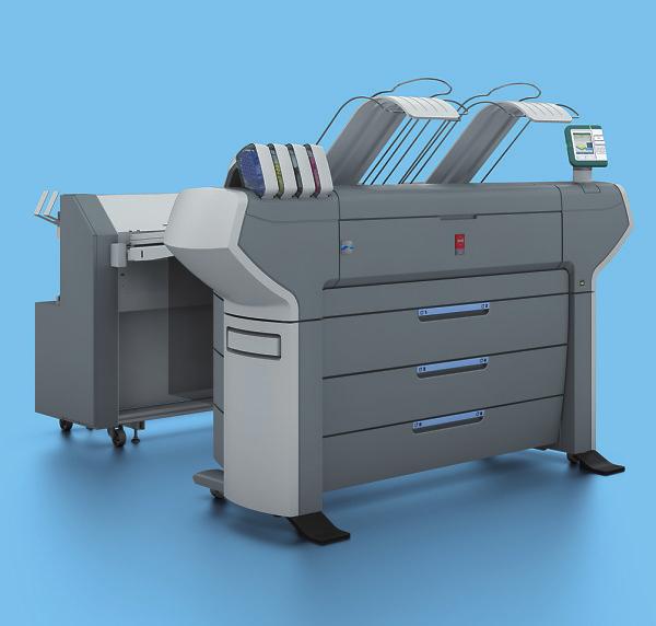 printing is taking place Océ ColorWave 650 + Océ 2400 fanfold Océ ColorWave 650 + Océ 4311 fullfold Convenient online folding With the fully integrated Océ 2400 fanfold, you can immediately pick up