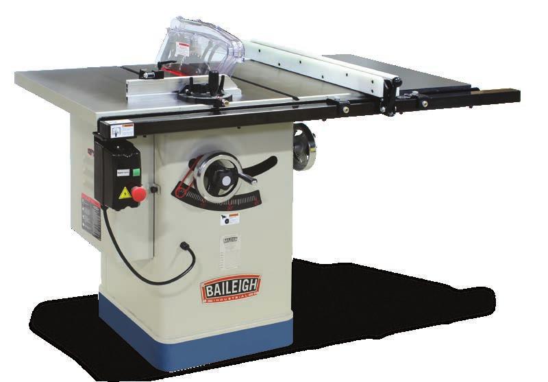 Table Saw TS-1040E-30 Blade guard Heavy duty rip fence Integrated dust port Massive trunnion True riving knife