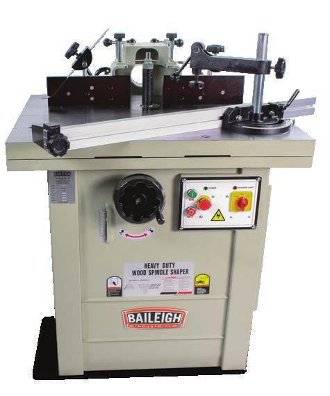 Spindle Shaper SS-3528-S Easy control access Includes 3 spindles Includes material hold downs Heavy duty sliding table 220V Single