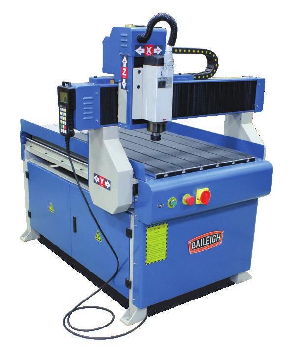 CNC Router WR-32 Ball screw drive Hand held controller Air cooled spindle Easy component access 220V Single Phase Spindle Motor 4.75 hp Length 53.5" Width 43.25" Height 45" Weight (lbs.