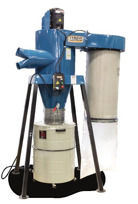Dust Collector DC-3600C Quick release drum 1 micron filter Dust ports Two Stage