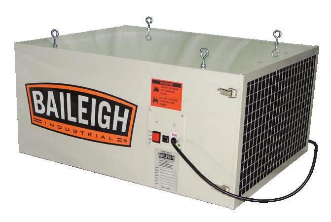 isn t powerful. A 1/3 HP motor combined with the composite blower wheel deliver 1,255 max CFM and 916 CFM of filter air. This will clean a 35'x 35'x 7.5' shop in 10 minutes.