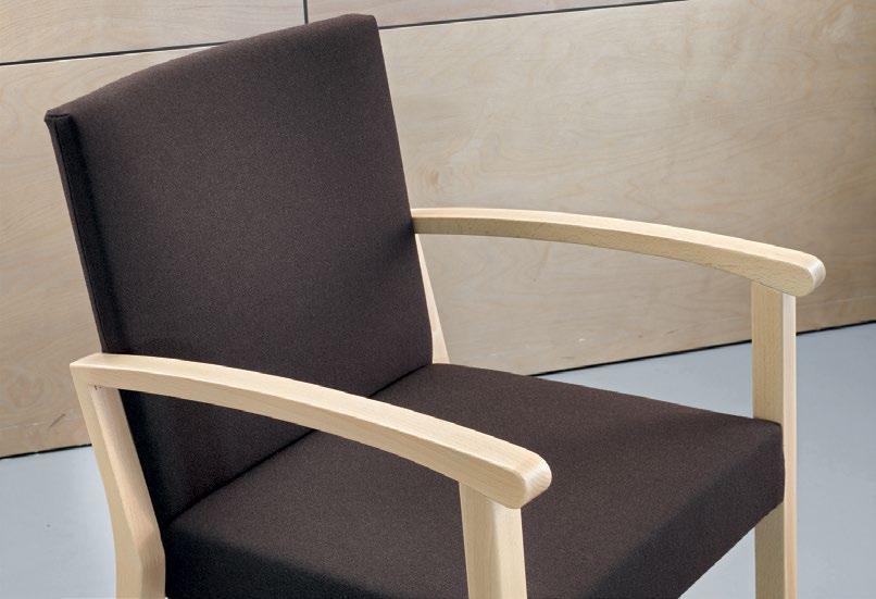 Standard features: Stacking chair 6710: frame available in solid beech or oak, plastic glides.