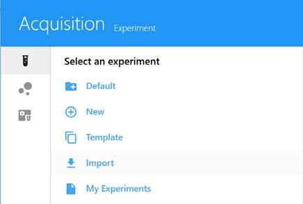 Creating a New Experiment Selecting New in the Experiment tab opens the New Experiment wizard.