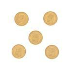 Rubles gold coins 4g each 1134 [14] COINS: Great Britain gold Quarter Sovereigns with