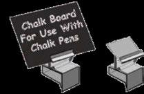 The Holder can be used with laminate cards or PVC Chalk Boards in Chilled
