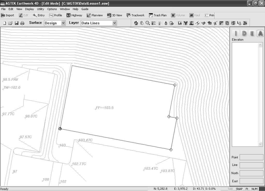 Join Lines/ Assign Spot Elevations using Elevation Snap CAD file lines are often broken and should be joined to ease elevation assignment.