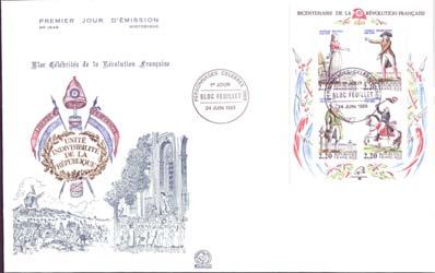 50 30-14 France: 24 June 1989 FDC - Bicentenary of French Revolution (5th)