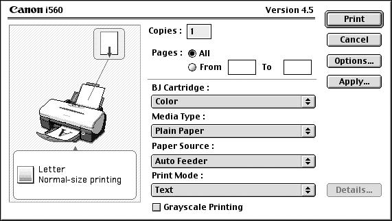Basic Printing Printing with Macintosh The menu screens and dialog boxes that appear may vary, depending on the software application you are using.