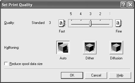 Advanced Printing To manually adjust Print Quality settings: 1 Open the Printer Properties dialog box. See"Opening the Printer Properties Dialog Box from Your Application Program" on page 15.