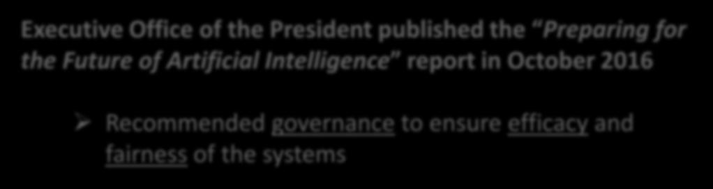 Artificial Intelligence report in October 2016 Recommended