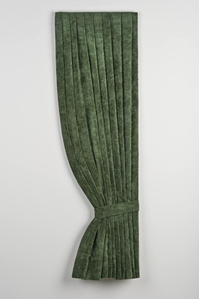 Curtain (green), 2009 Drapery, MDF 130 x 40