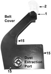7 (F), the angle face should just touch the back of the belt without applying any pressure to it. 5.6.2. Finally tighten the two screws with a 3mm hex key. fig.7 fig.8 5.7. Changing the sanding belt.