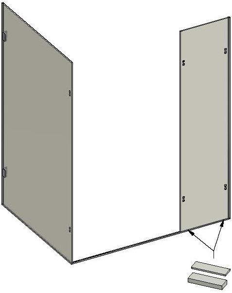 16 Trial fit the wall side inline panel (the inline hinge panel in this configuration).