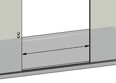 43 Open the door and measure the distance between the inline panels.